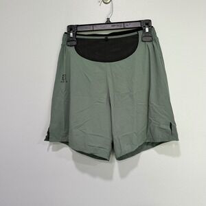 Salomon mema Running Shorts Size S Green Athletic Hiking Trail‎ Exercise